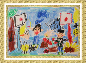 『むしさがしをしているところ』