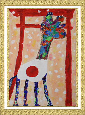 『雪がふった日、キリンが神社にやってきた』